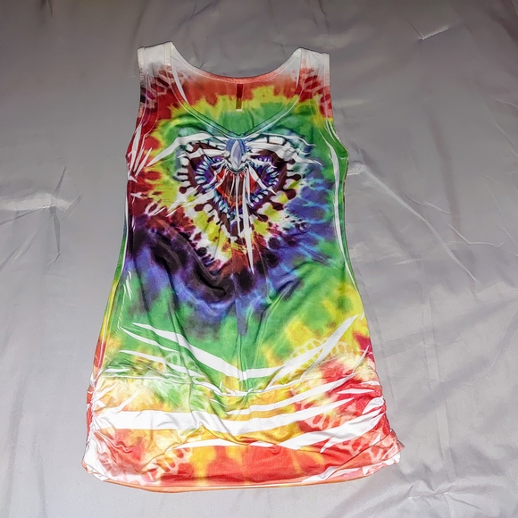 Charlotte Russe Tops - Colorful Tie-Dye Heart Sleeveless Top S